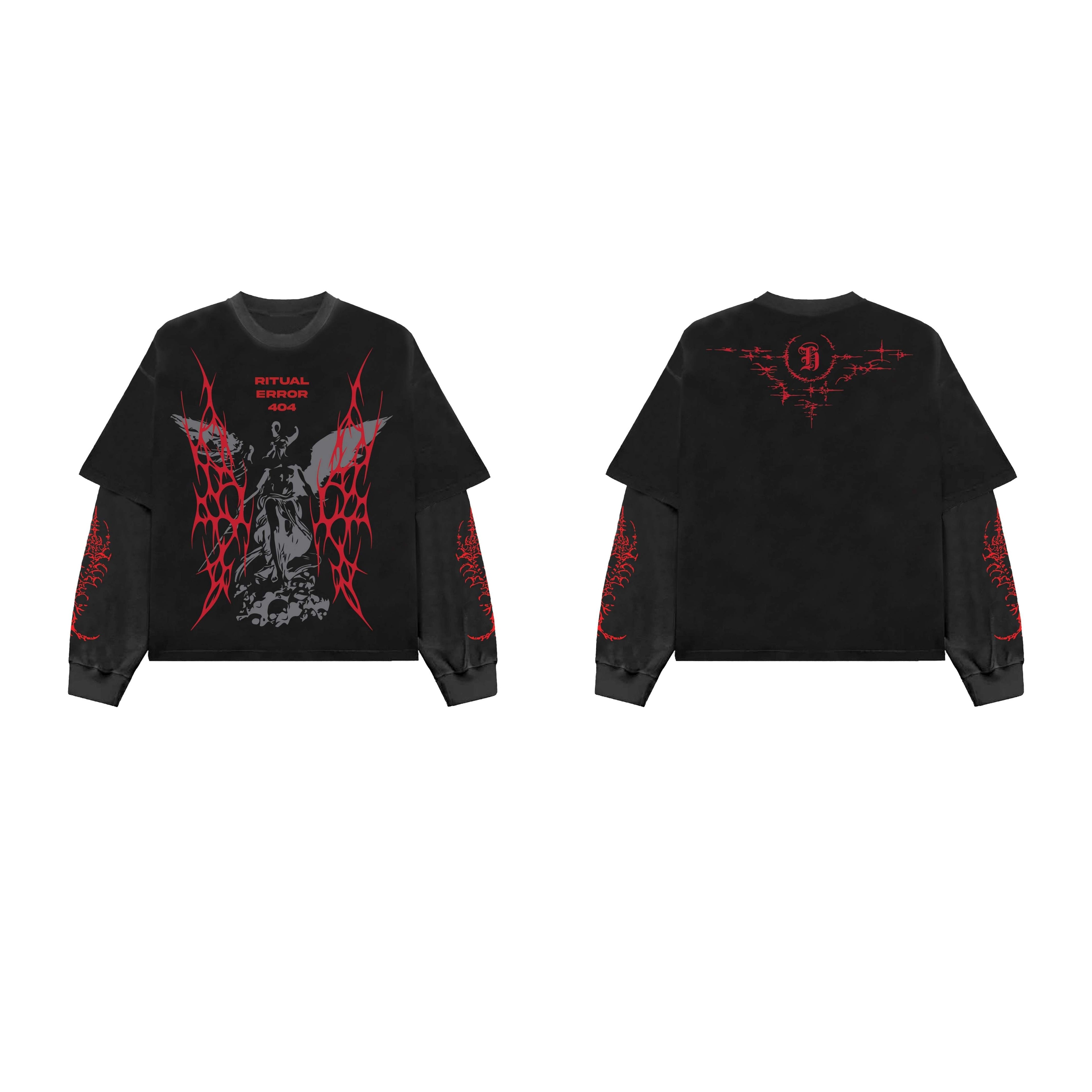 Ritual Error Designed Oversized Long Sleeve T-shirt