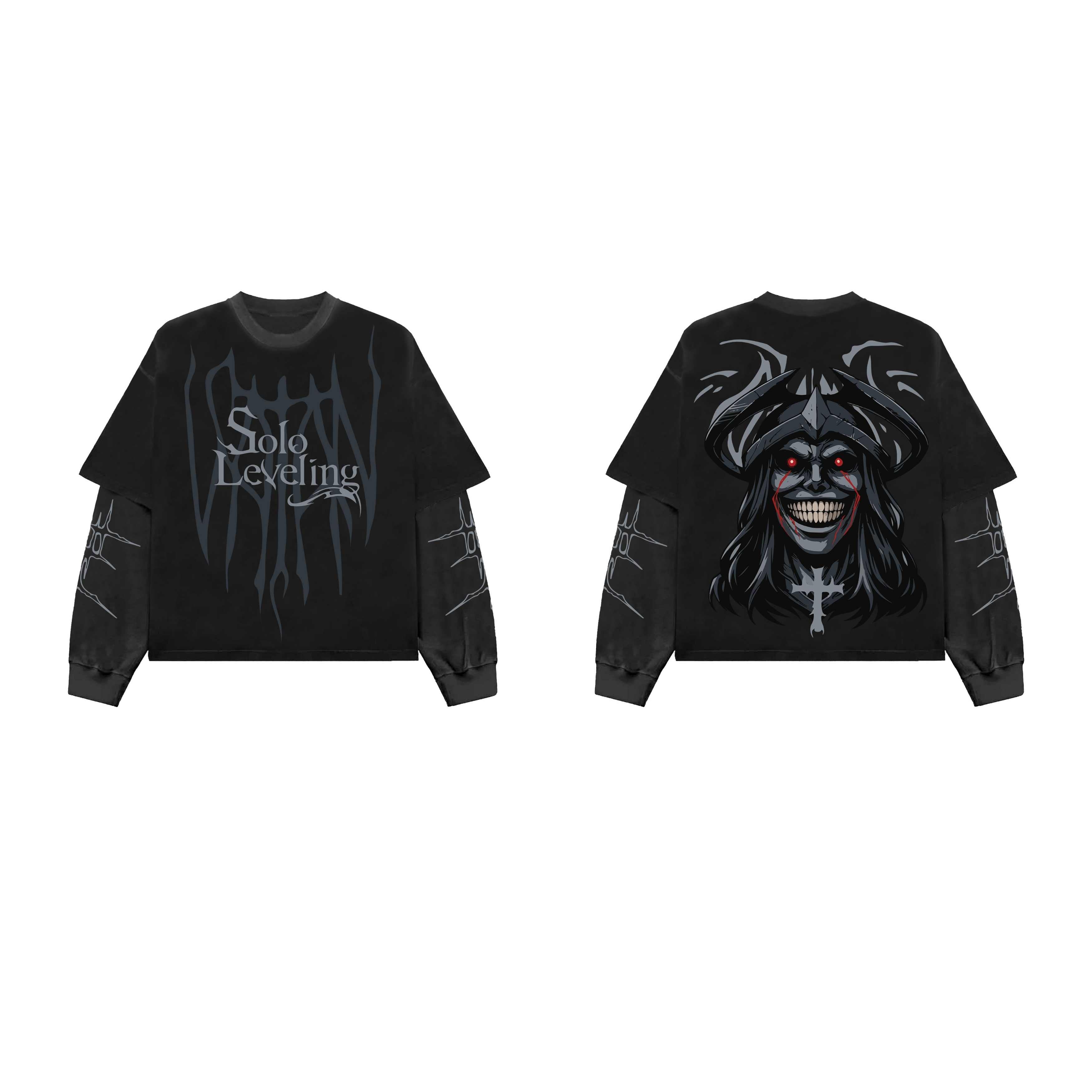 Solo Leveling Designed B&G Oversized Long Sleeve T-shirt