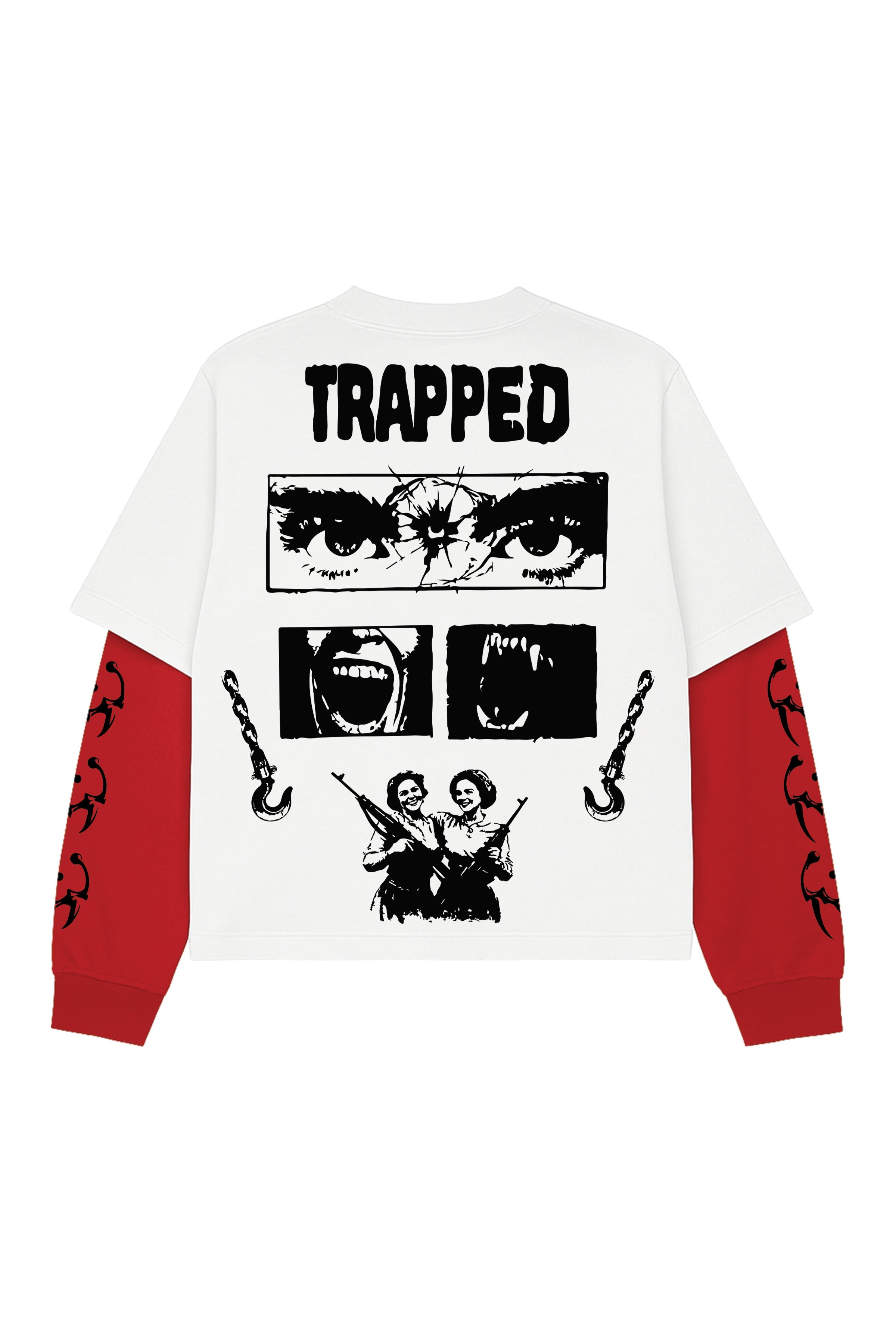 Trapped in shit m0ney Designed Oversized Long Sleeve T-shirt