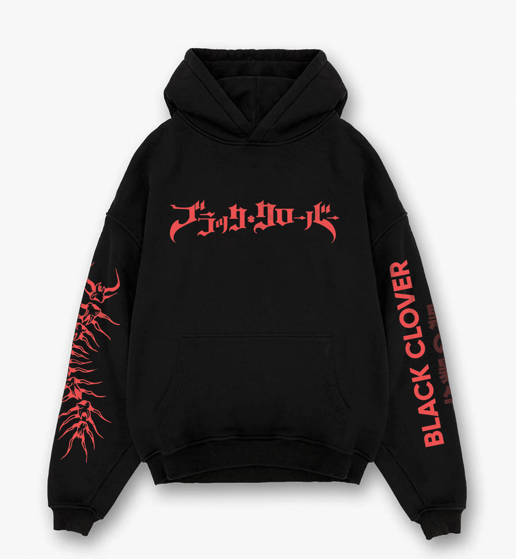 Black Clover Designed Oversized Hoodie