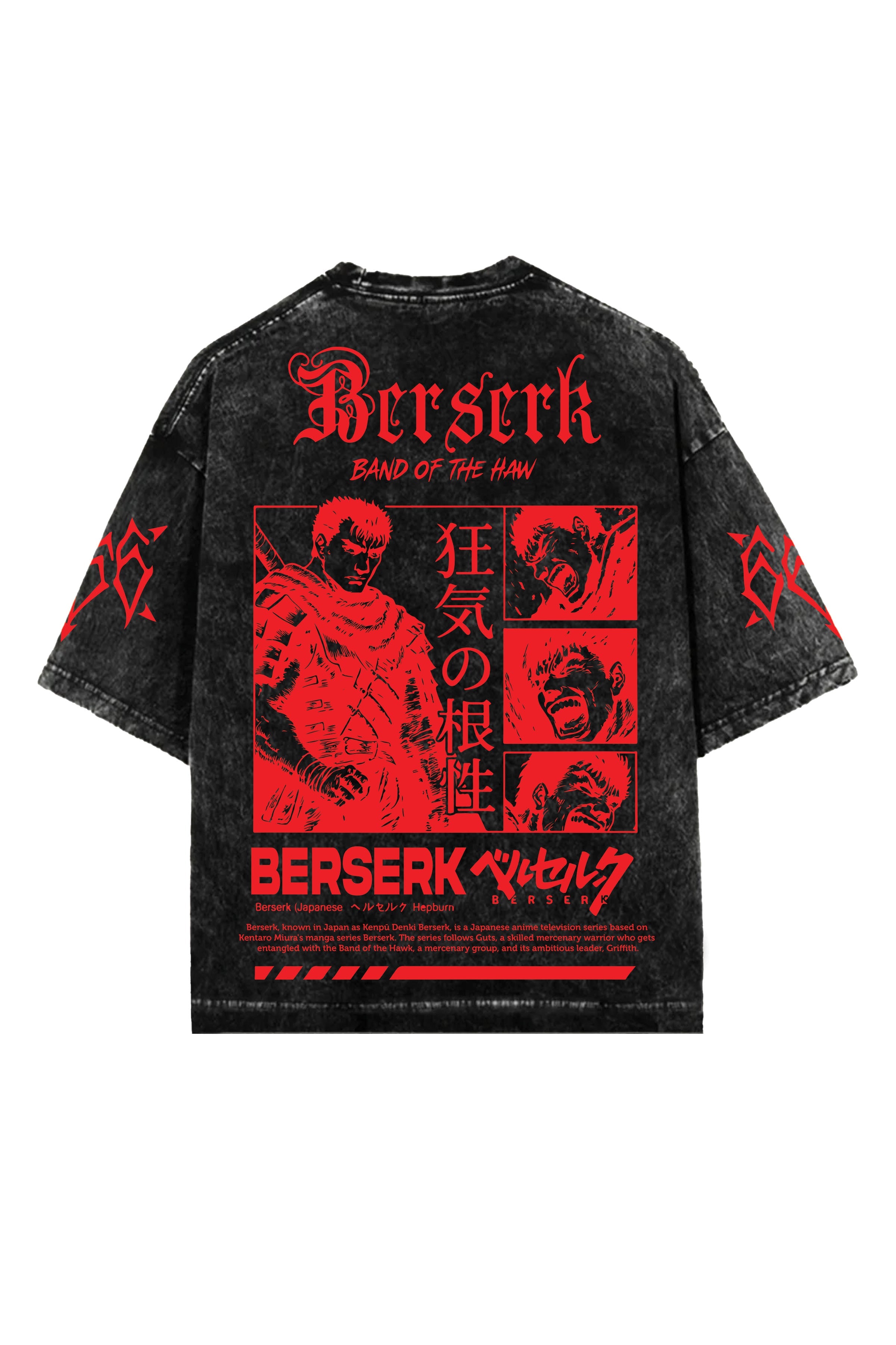 Beserk Designed Vintage Oversized T-shirt
