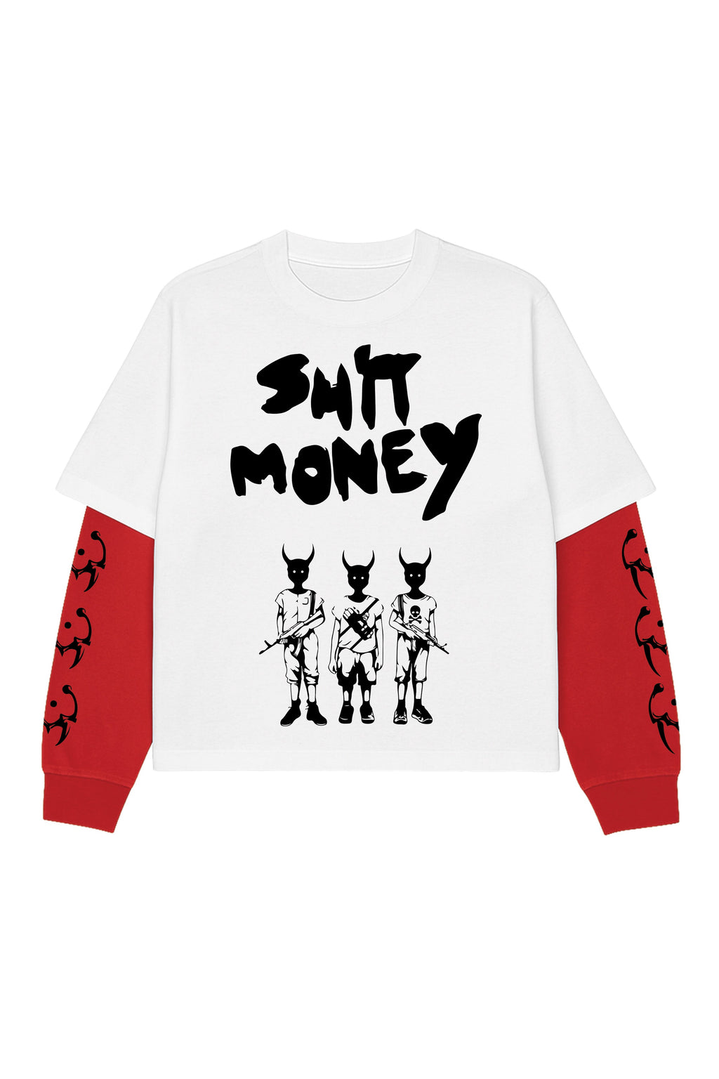 Trapped in shit m0ney Designed Oversized Long Sleeve T-shirt