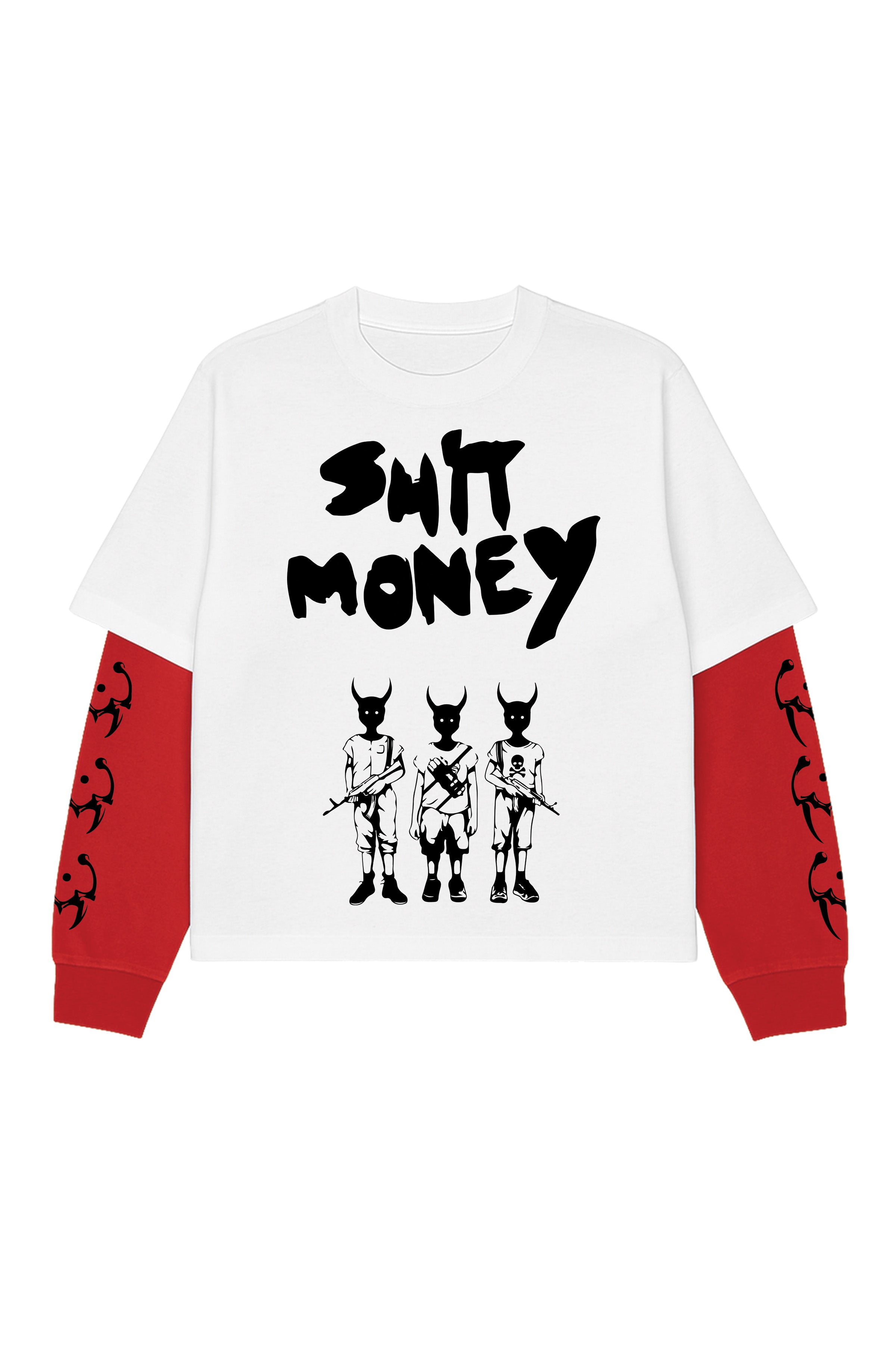 Trapped in shit m0ney Designed Oversized Long Sleeve T-shirt