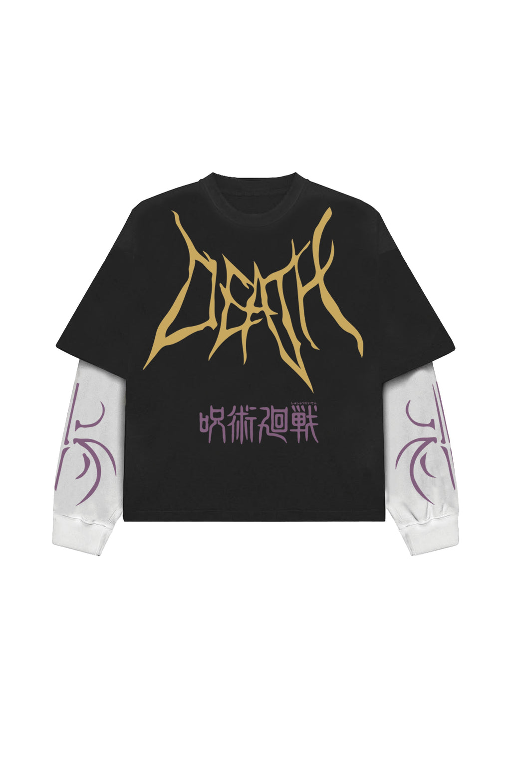 JJK Designed B&W Oversized Long Sleeve T-shirt