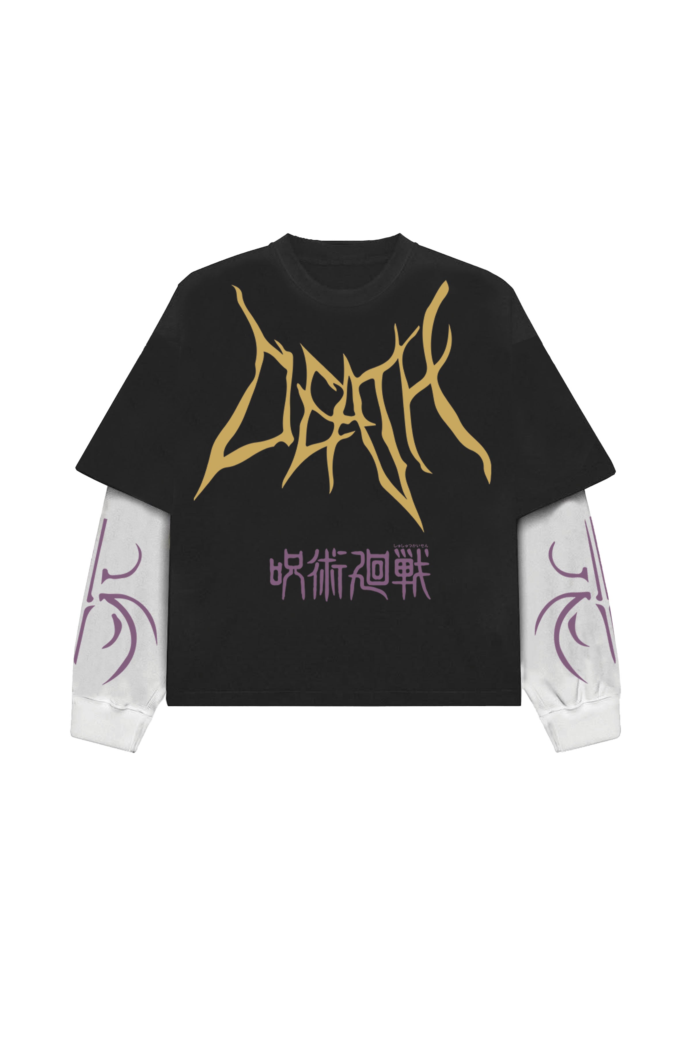 JJK Designed B&W Oversized Long Sleeve T-shirt