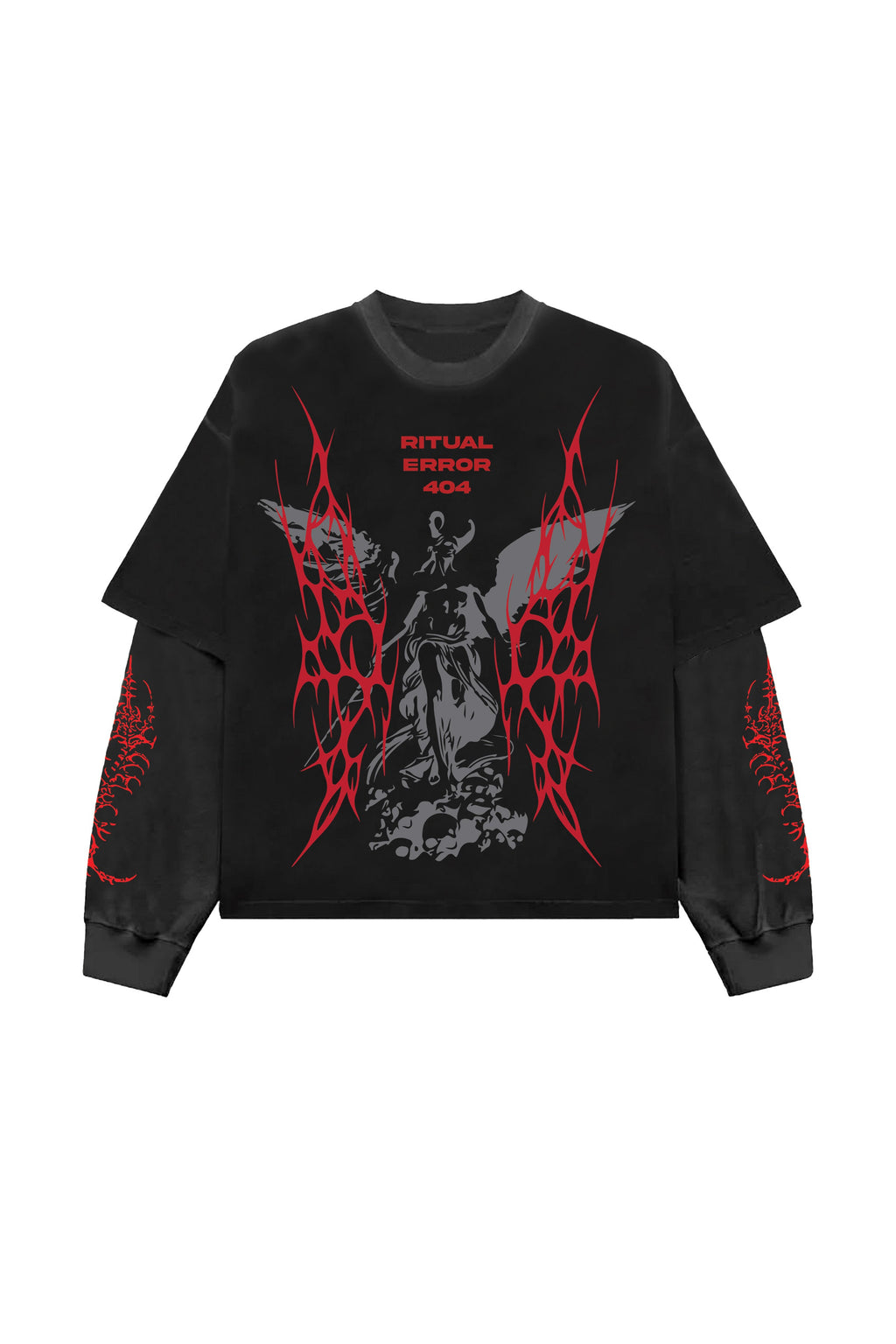 Ritual Error Designed Oversized Long Sleeve T-shirt