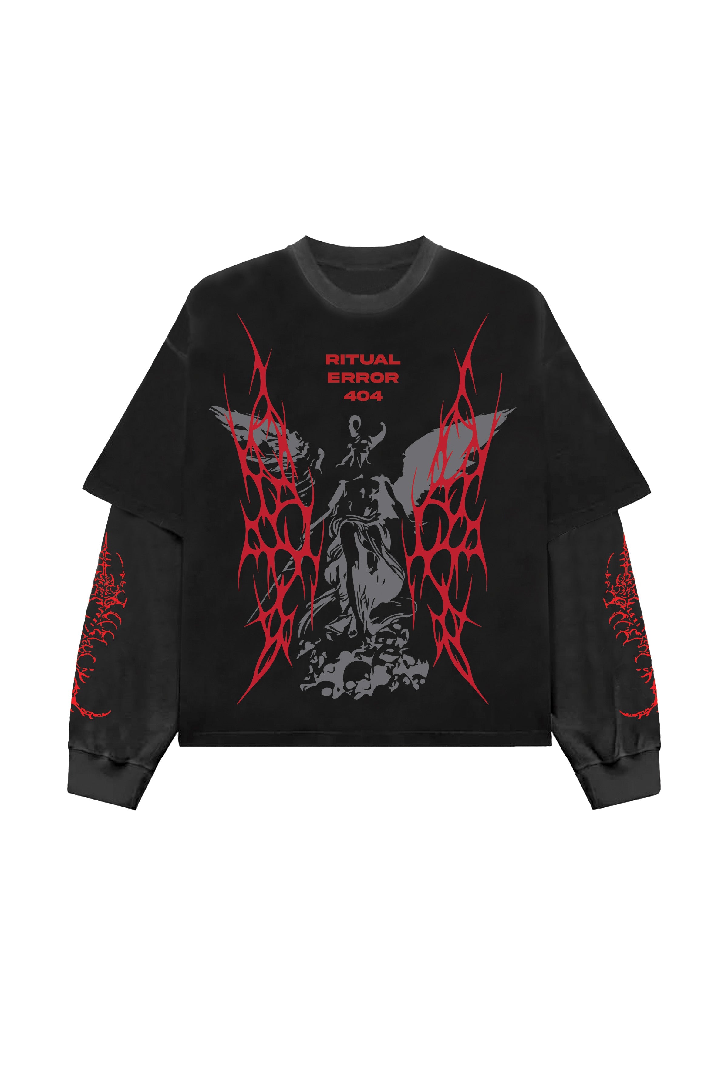 Ritual Error Designed Oversized Long Sleeve T-shirt