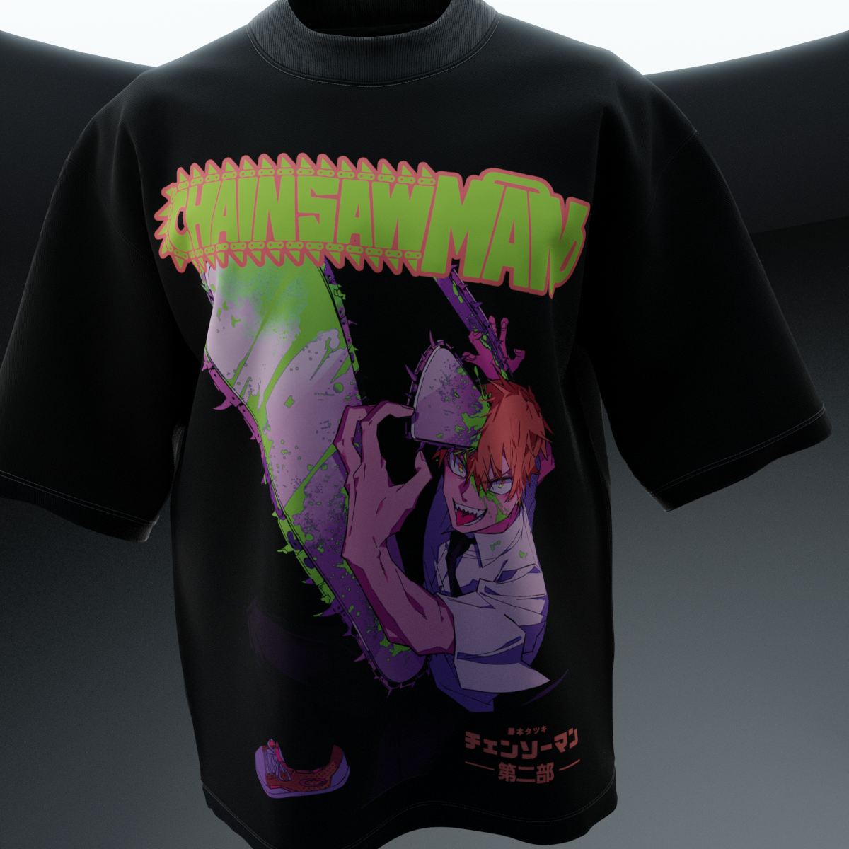 Chain Saw Man Designed Oversized Tee