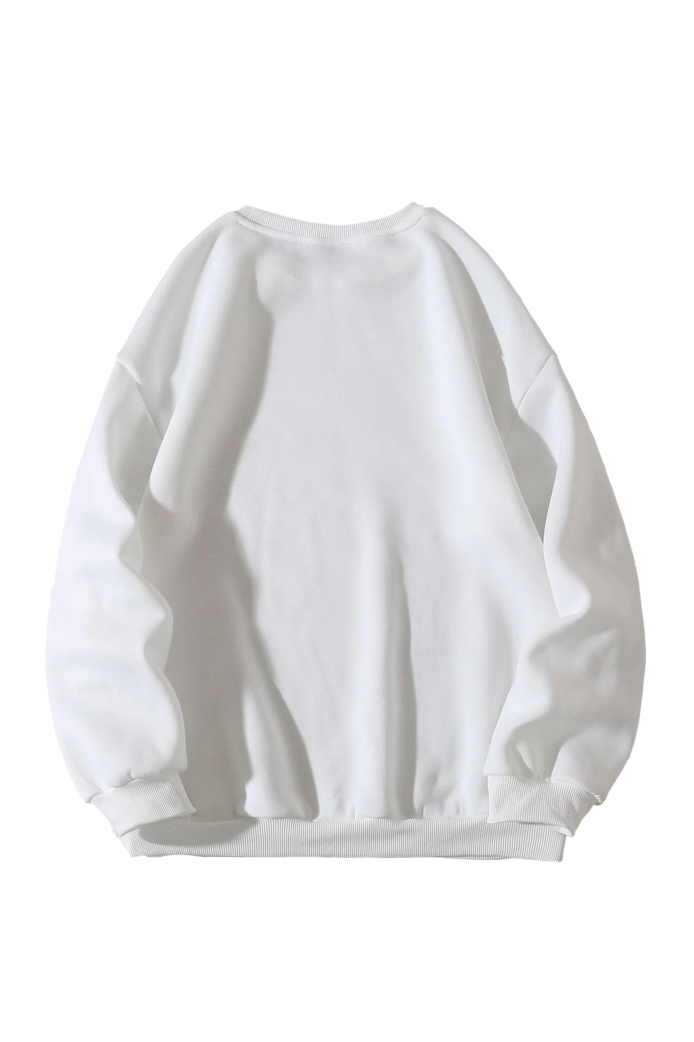 Plain White Designed Oversized Sweatshirt