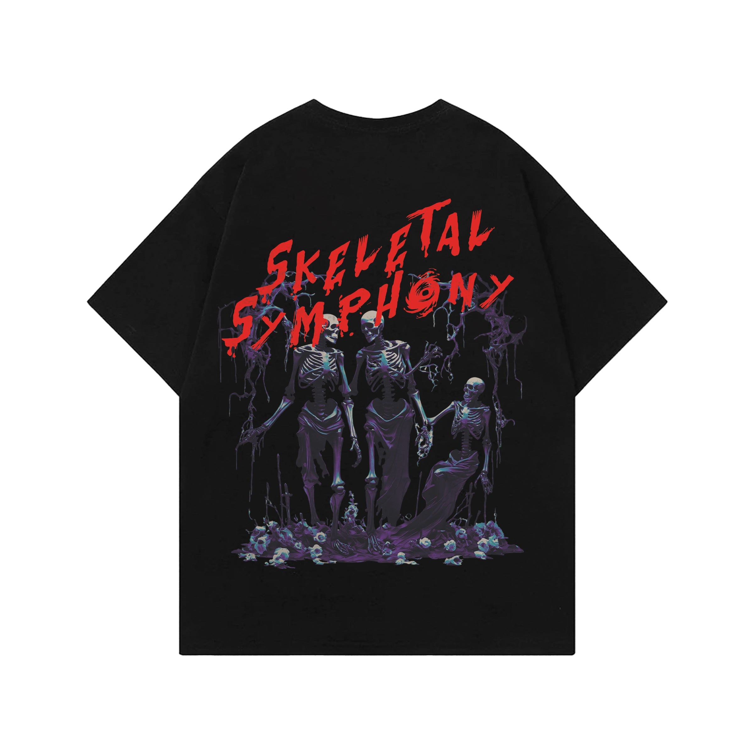 Skeletal Symphony Designed Oversized T-shirt