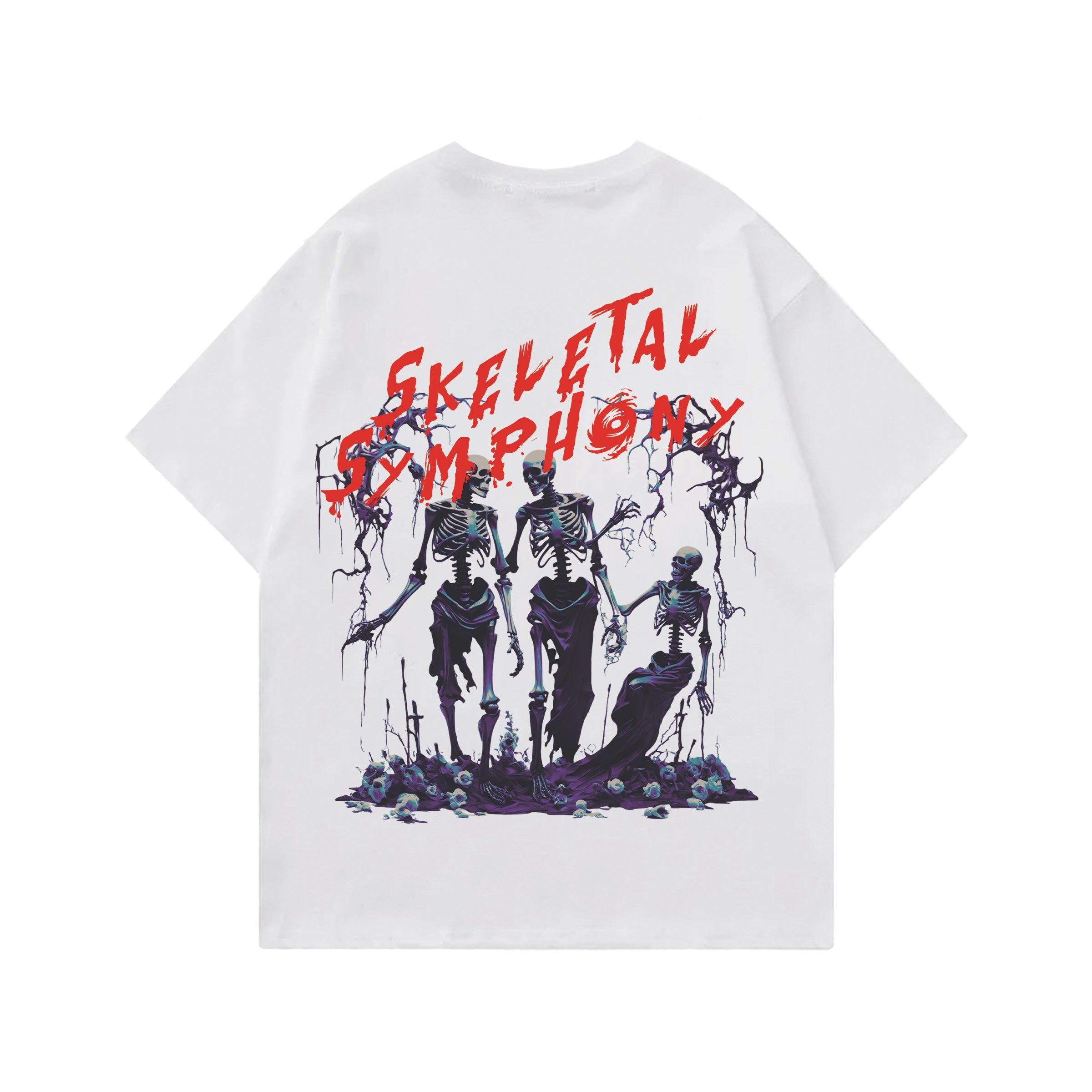Skeletal Symphony Designed Oversized T-shirt