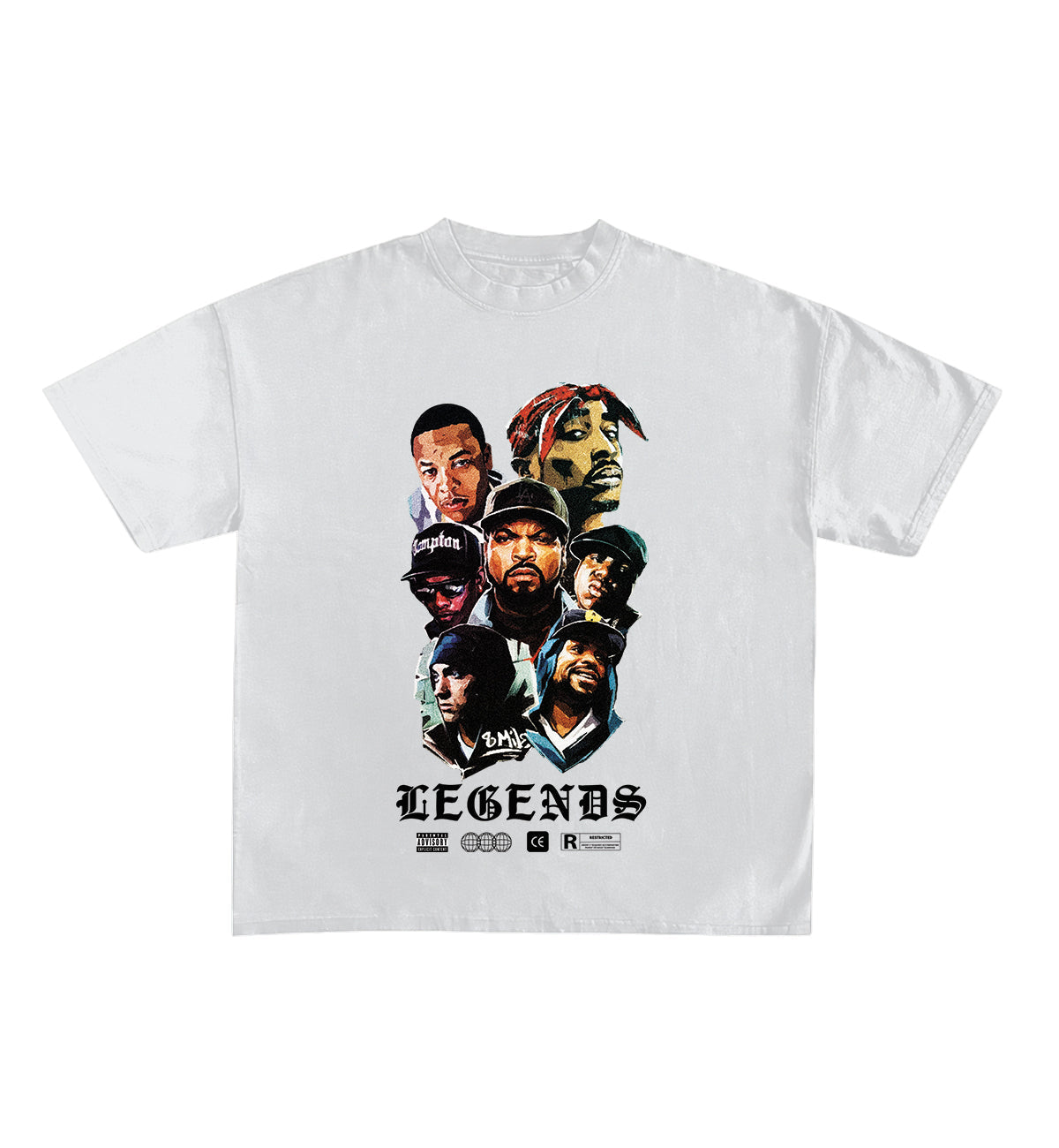 Hip Hop Legends Designed Oversized Tee
